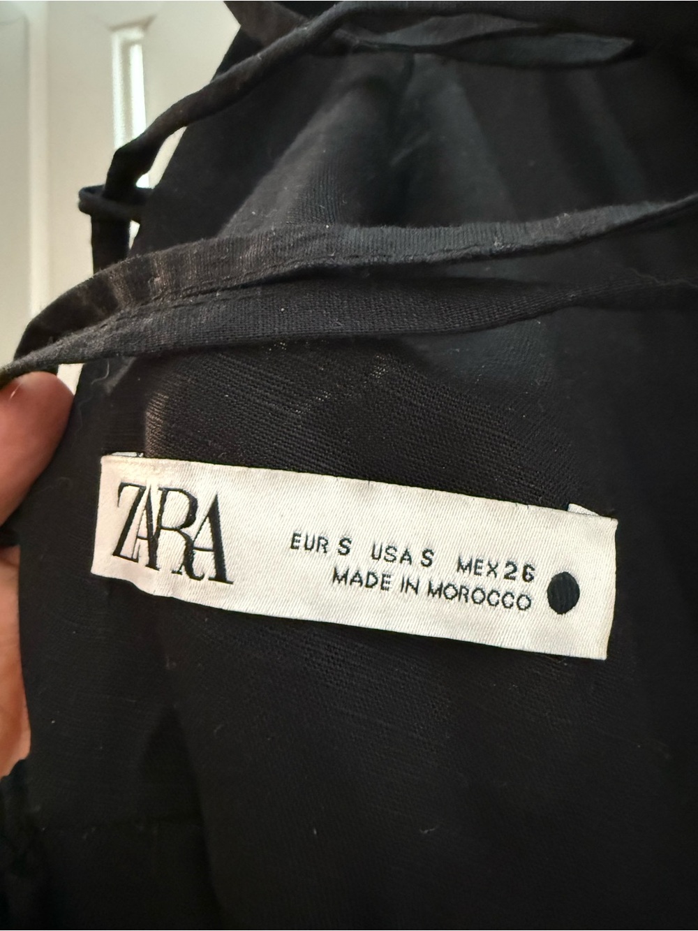Zara Black Strappy Women's Top with Delicate Ties